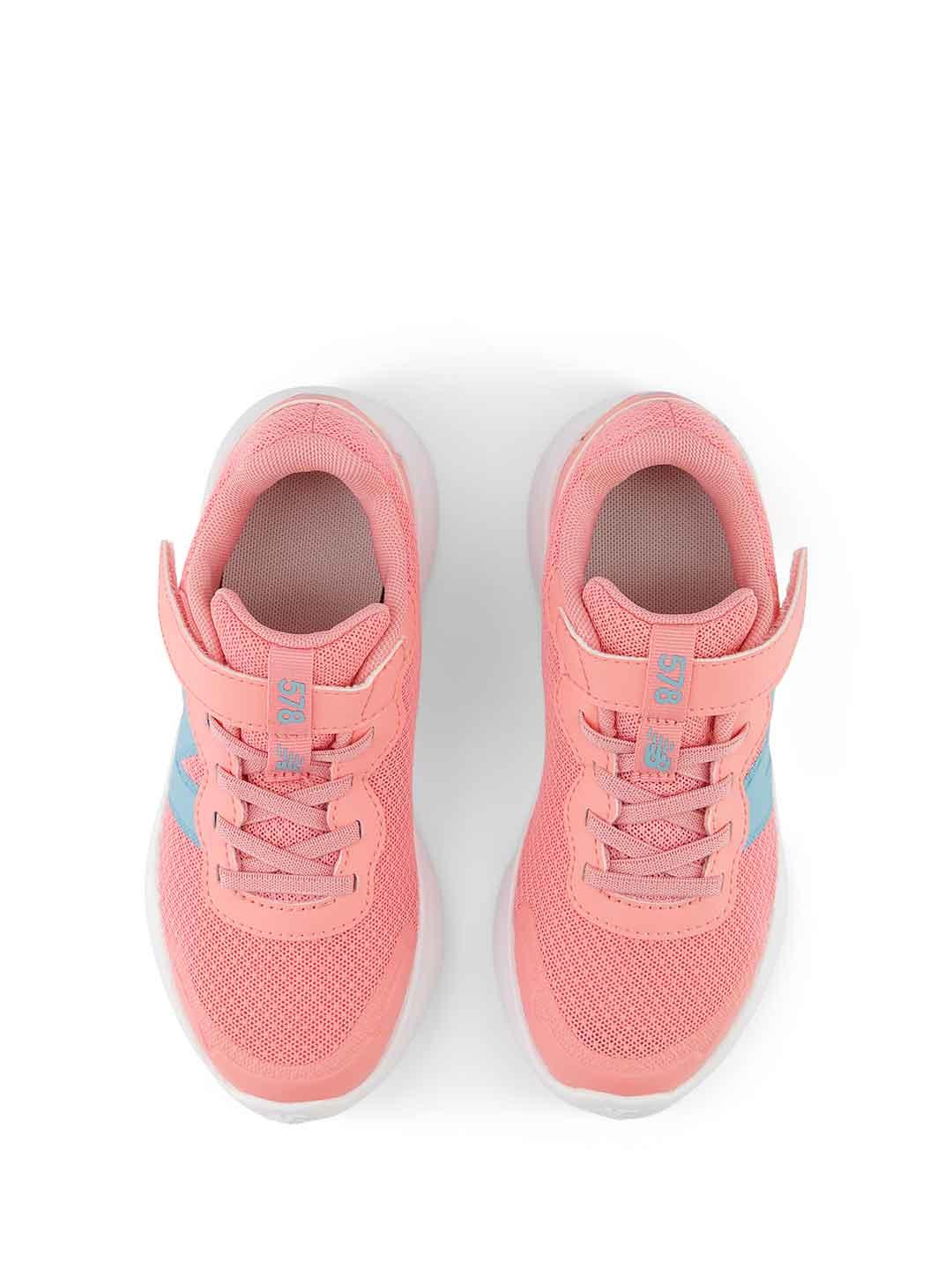 New Balance 578 sneakers kids rosa con logo celeste