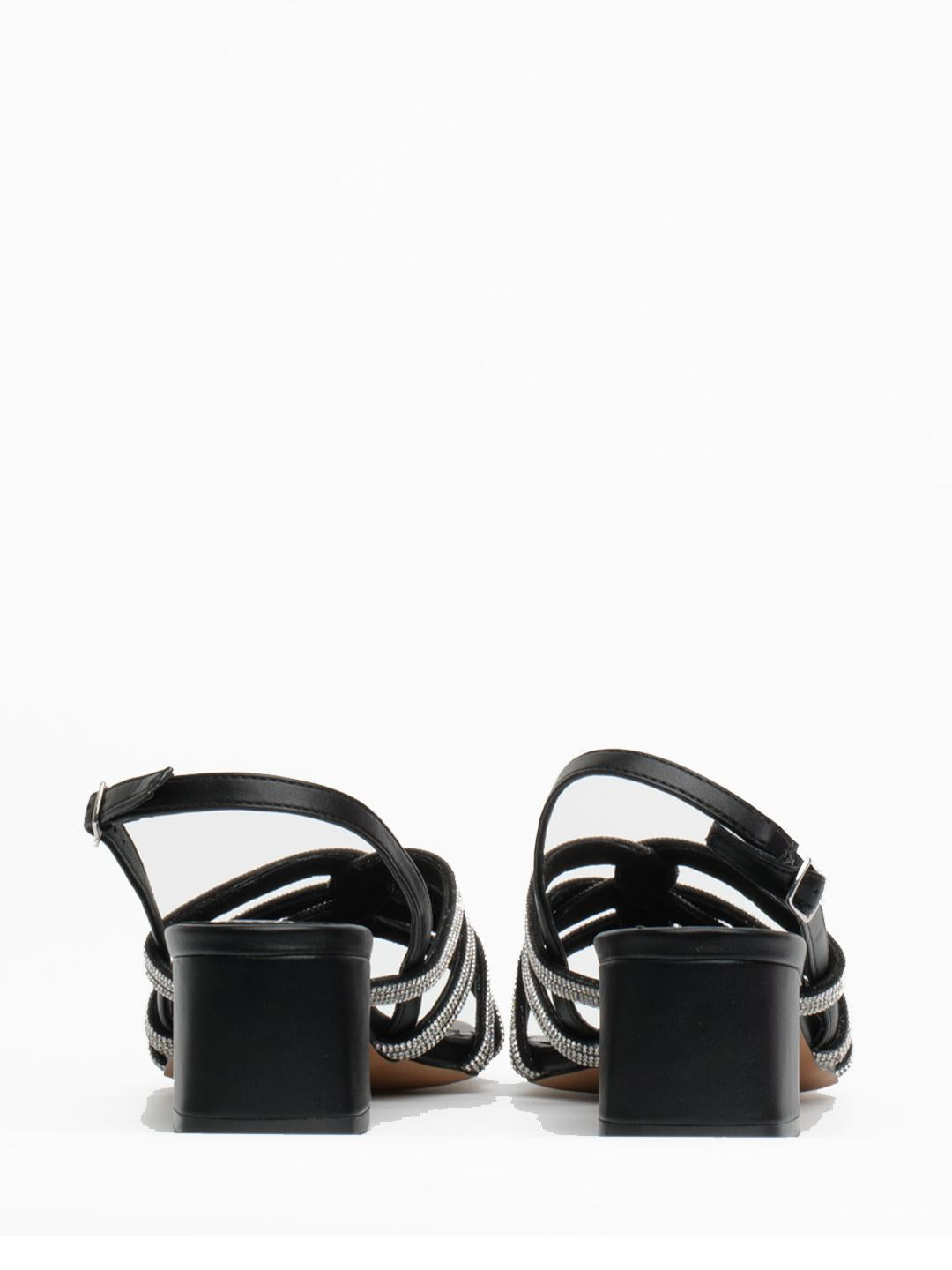 Bibi lou sandali nero con tacco e strass