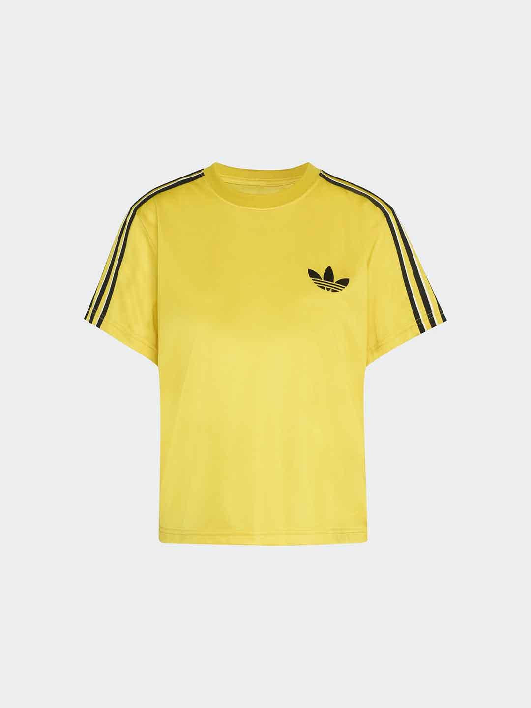 Adidas t-shirt giallo con bande nere