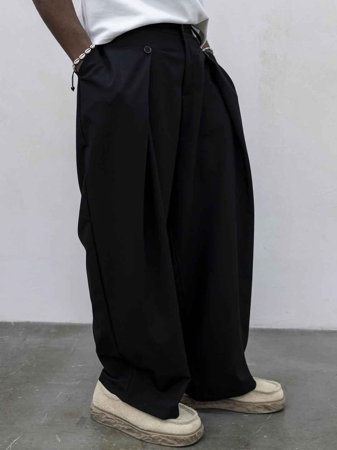 Tokyo pantalone nero con bottoni