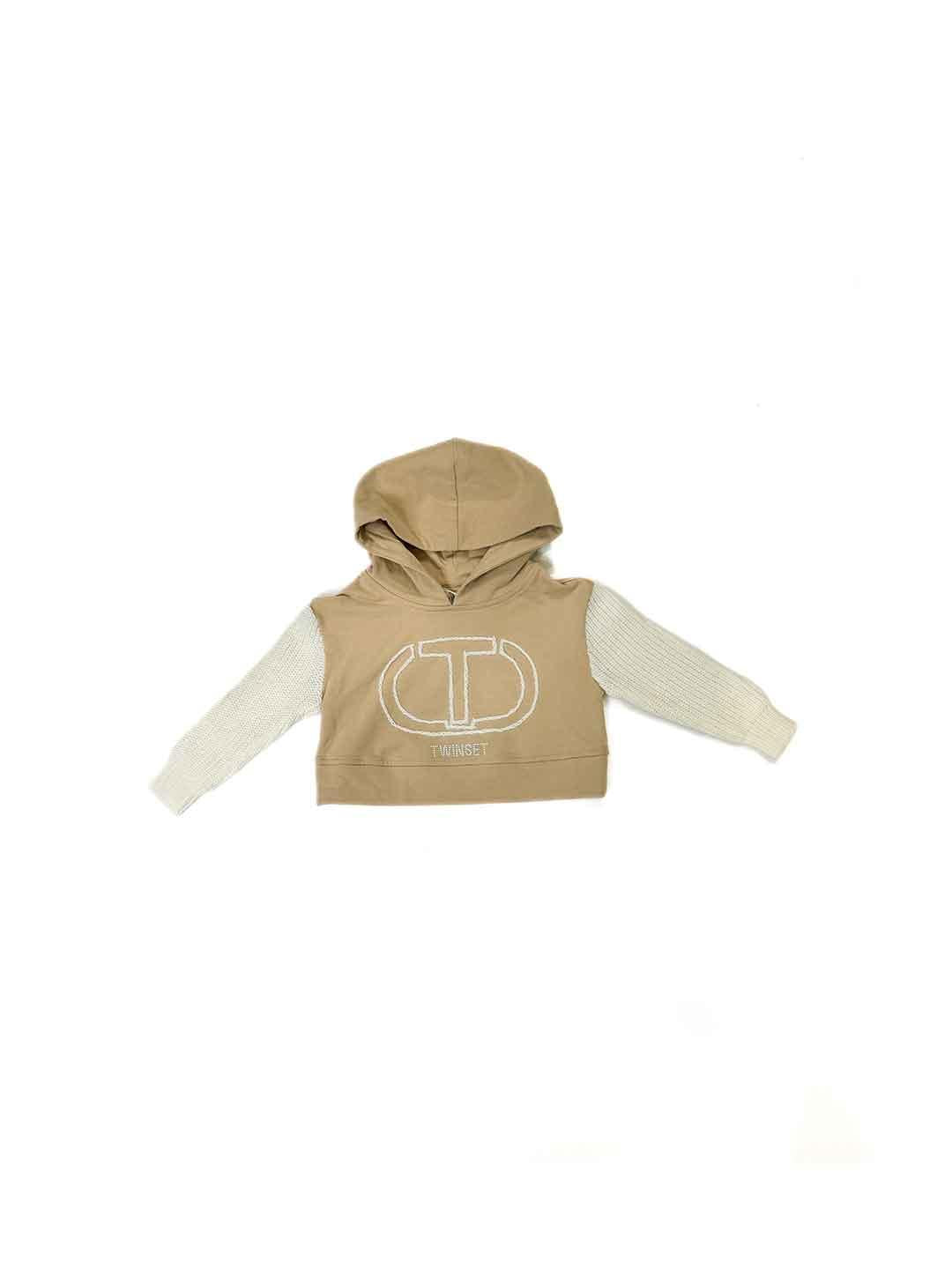 Twinset felpa kids beige crop
