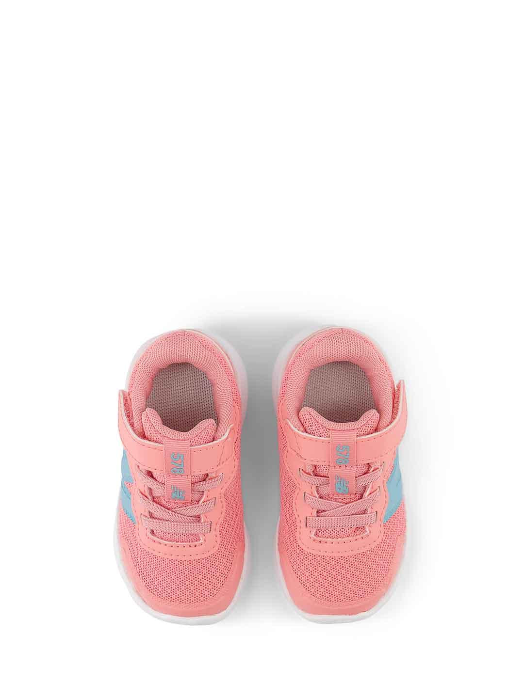 New Balance 578 sneakers kids rosa con logo celeste
