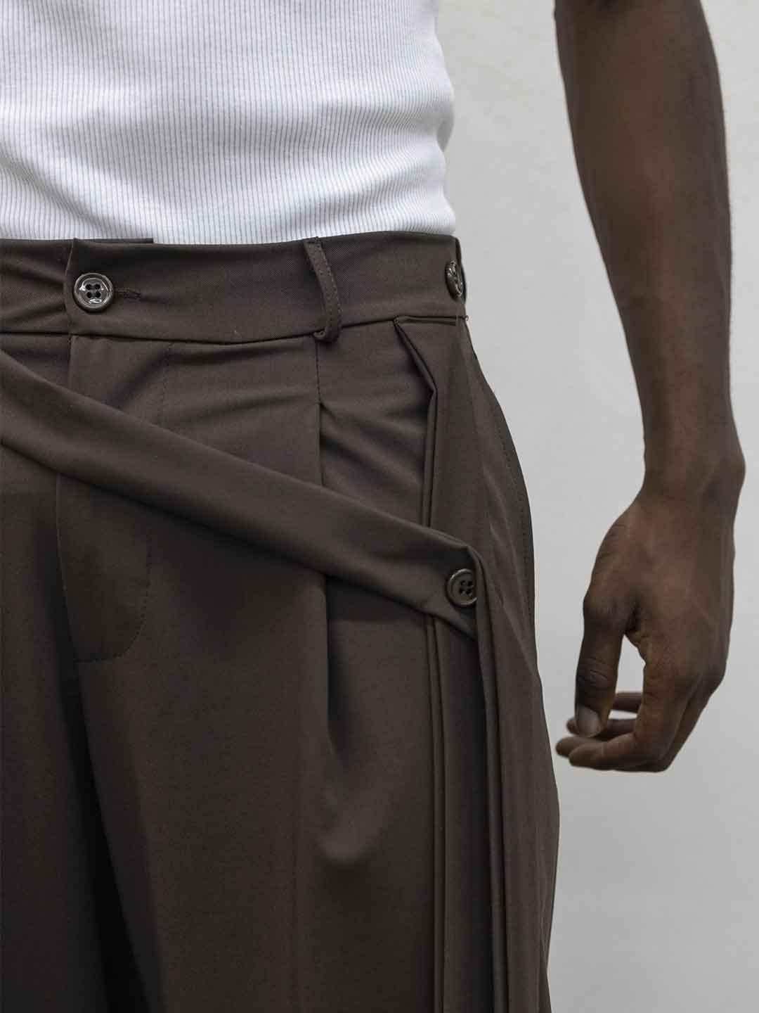 Present Day pantalone marrone con cintura