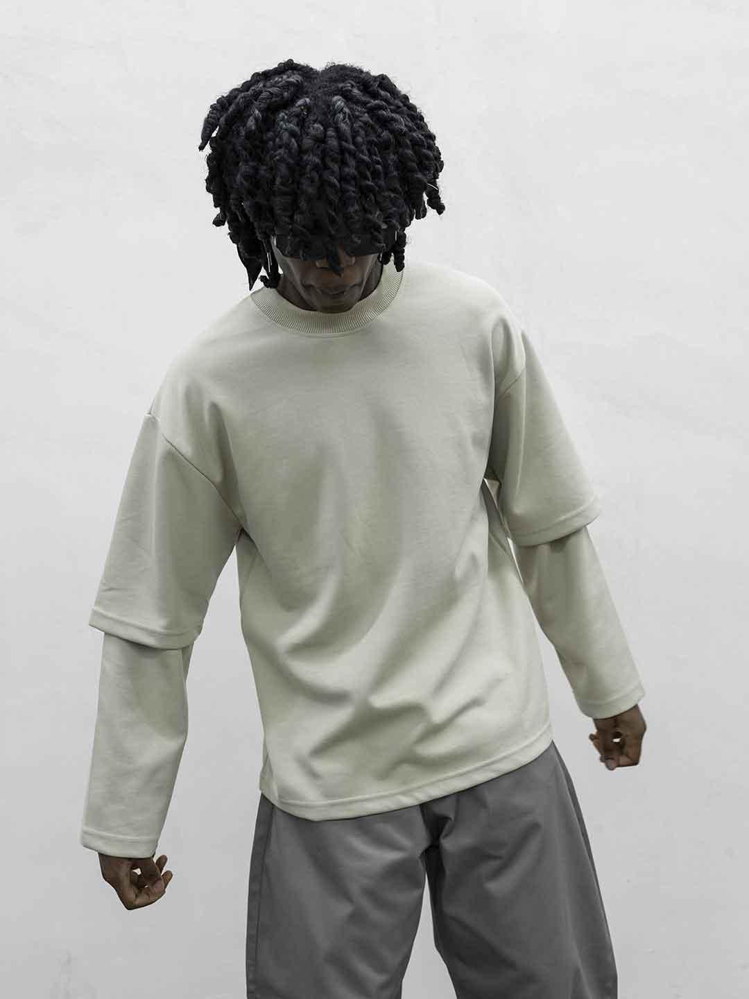 Present Day t-shirt beige doppia manica
