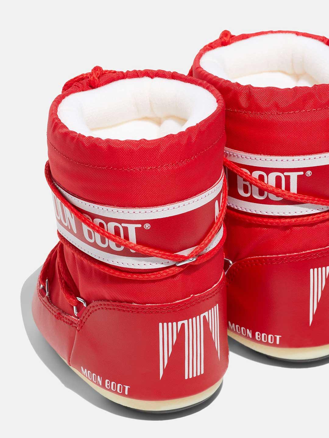 Moon Boot Icon Mini stivali kids rosso basso in Nylon