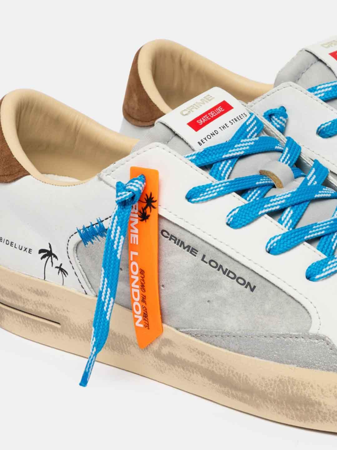 Crime Sk8 Deluxe sneakers bianco tab cuoio