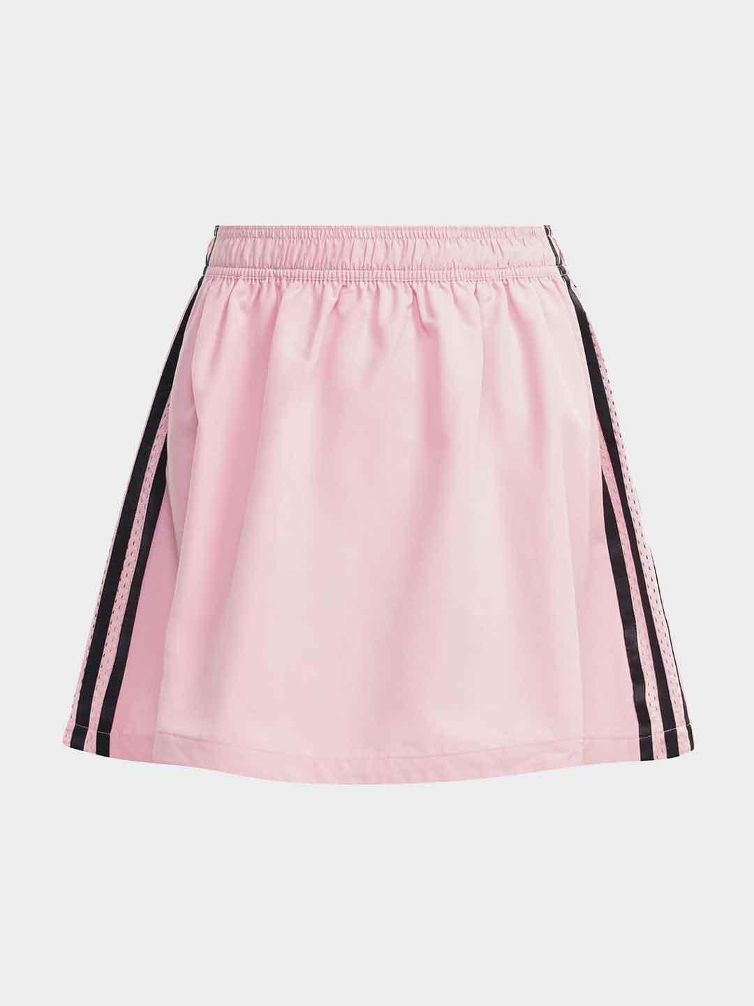 Adidas gonna kids rosa corta con bande nere