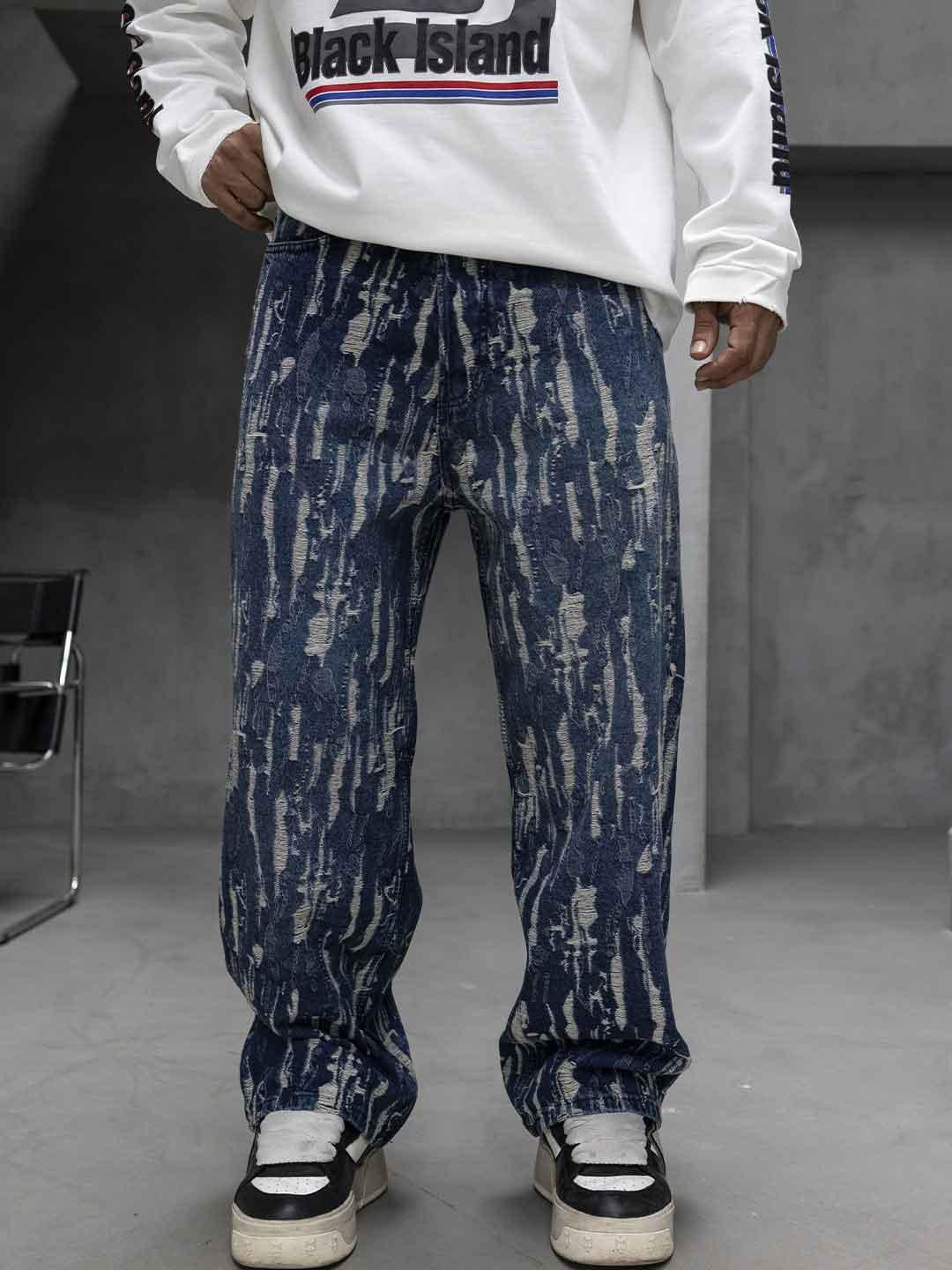 Black Island jeans celeste con strappi