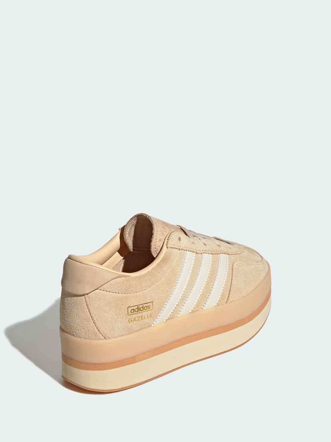 Adidas Gazelle Stack sneakers beige con platform
