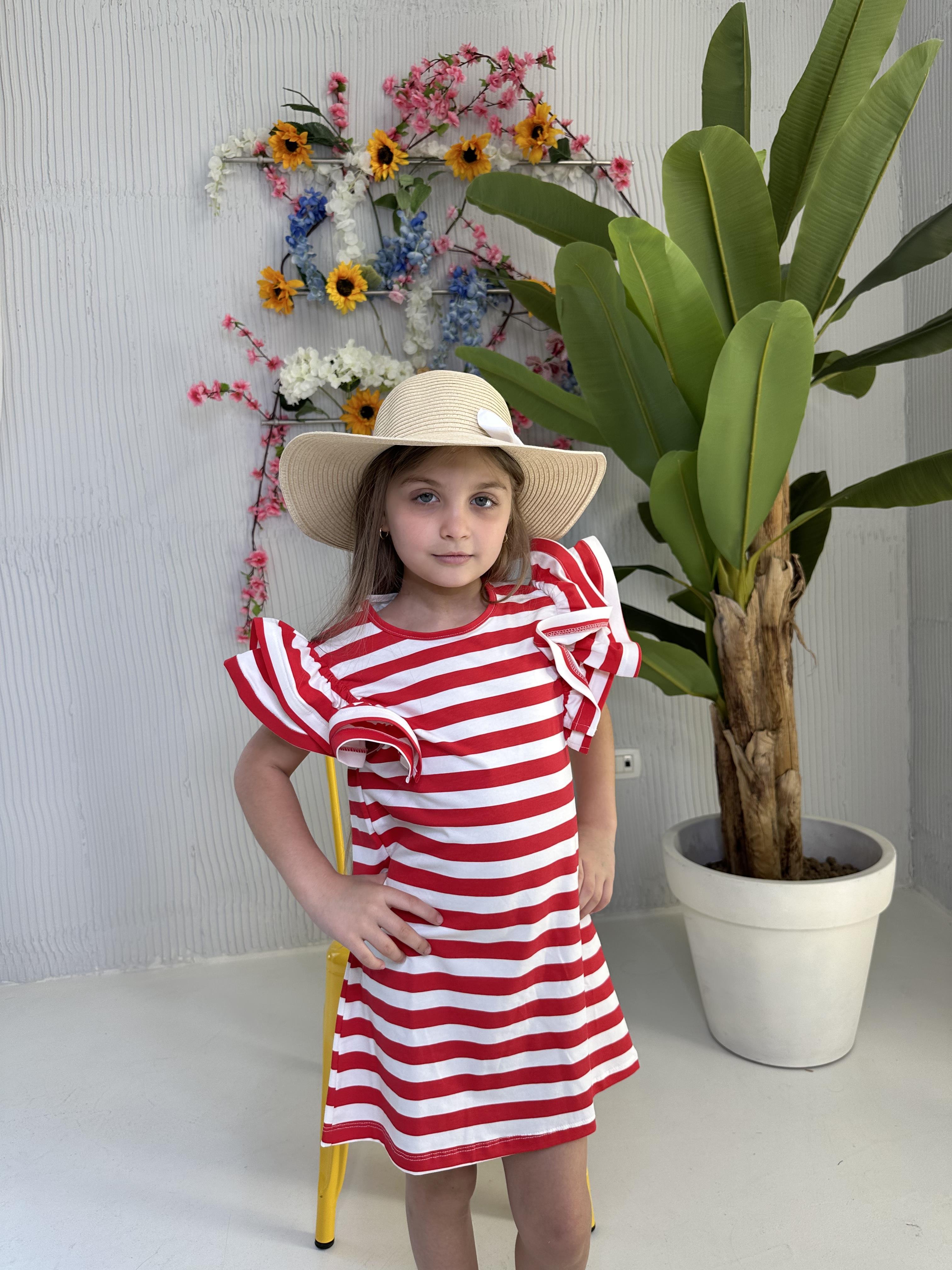 Vicolo abito kids rosso a righe