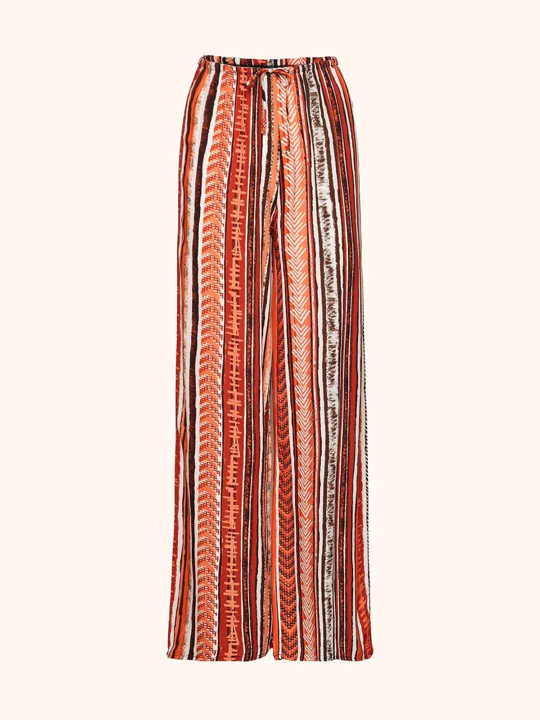Me Fui pantalone arancio a fantasia
