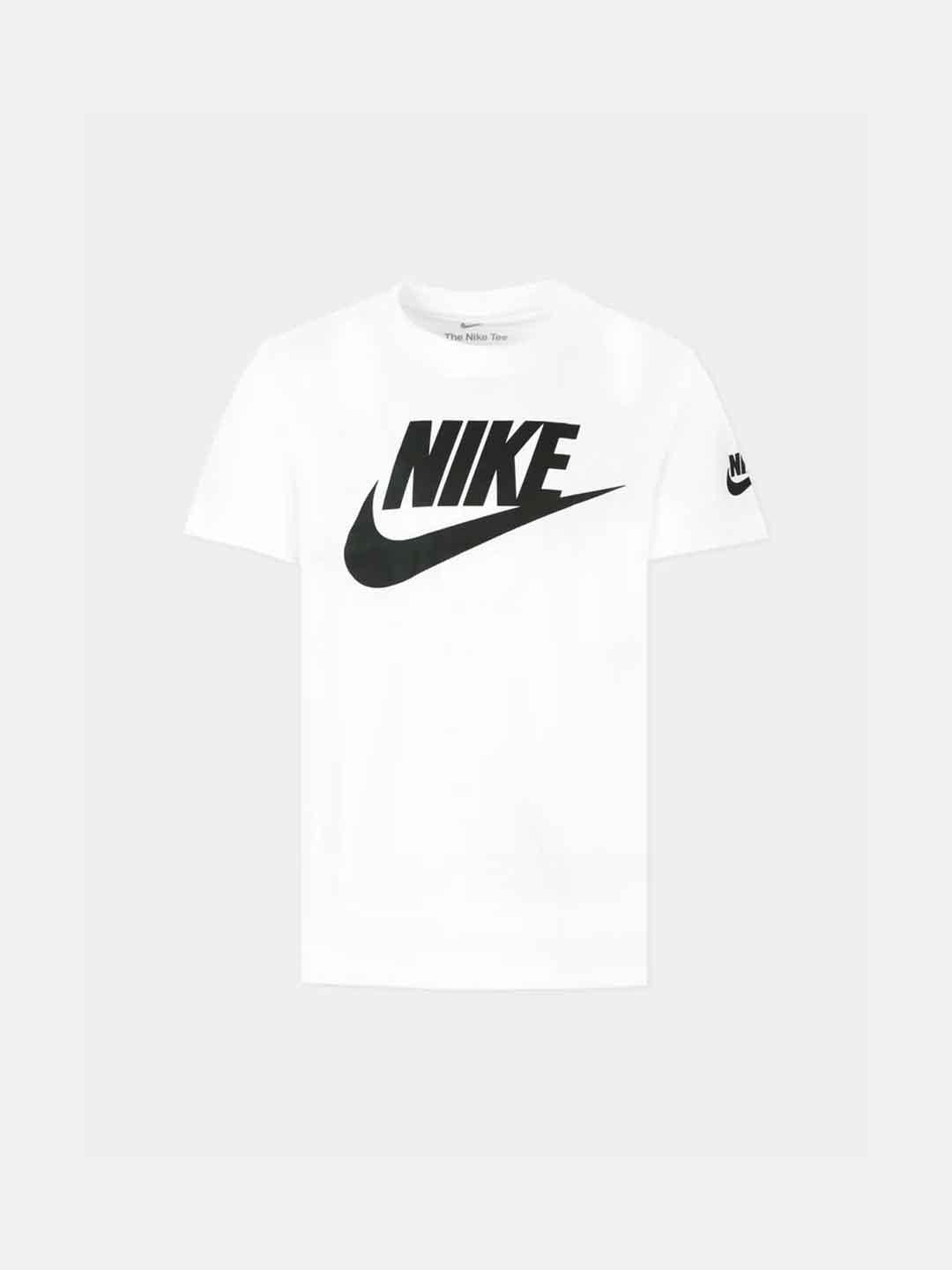 Nike t-shirt kids bianco con logo nero