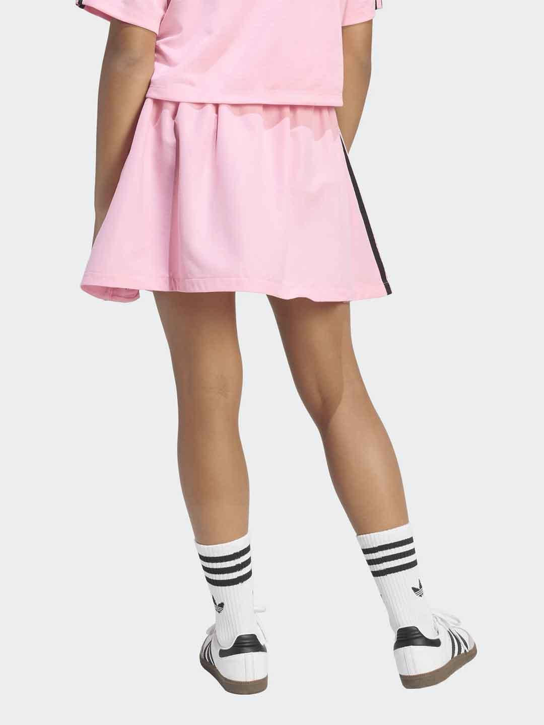 Adidas gonna kids rosa corta con bande nere