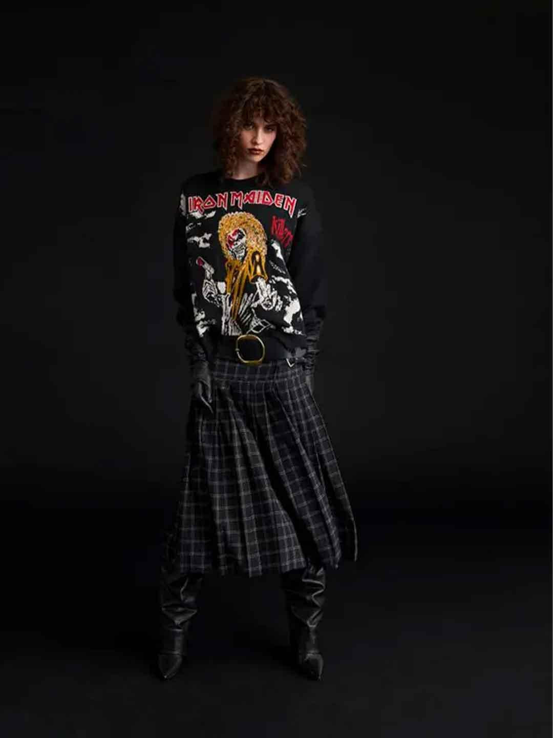 Aniye By maglione nero Iron Maiden