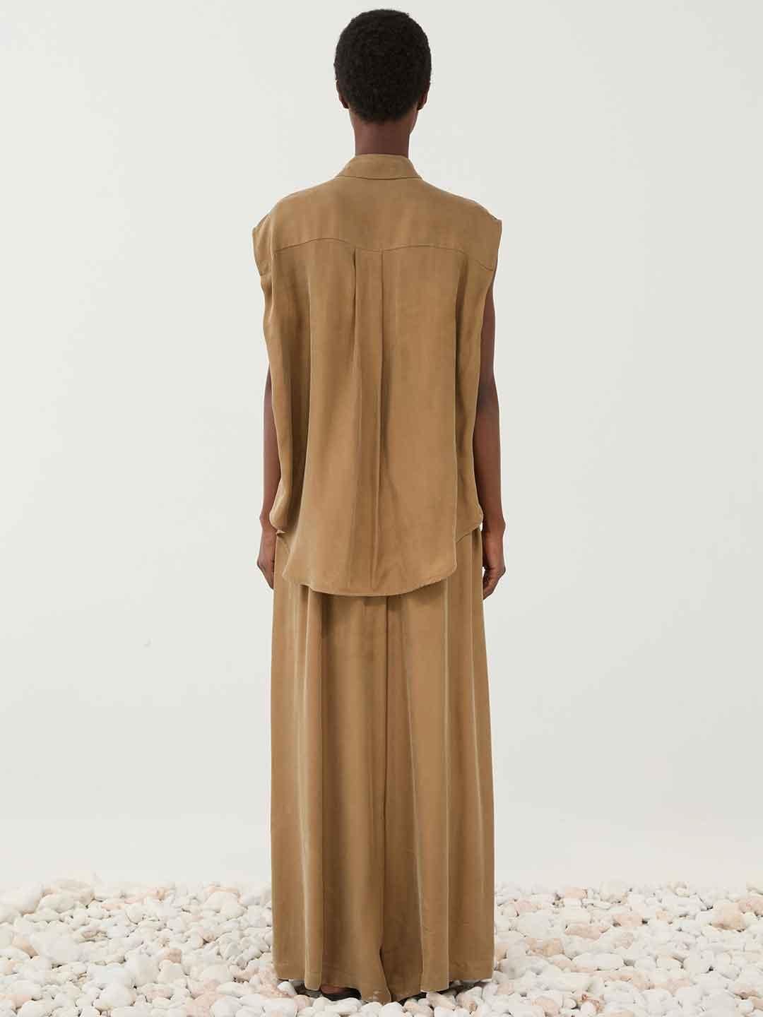 Eleh gilet beige con zip