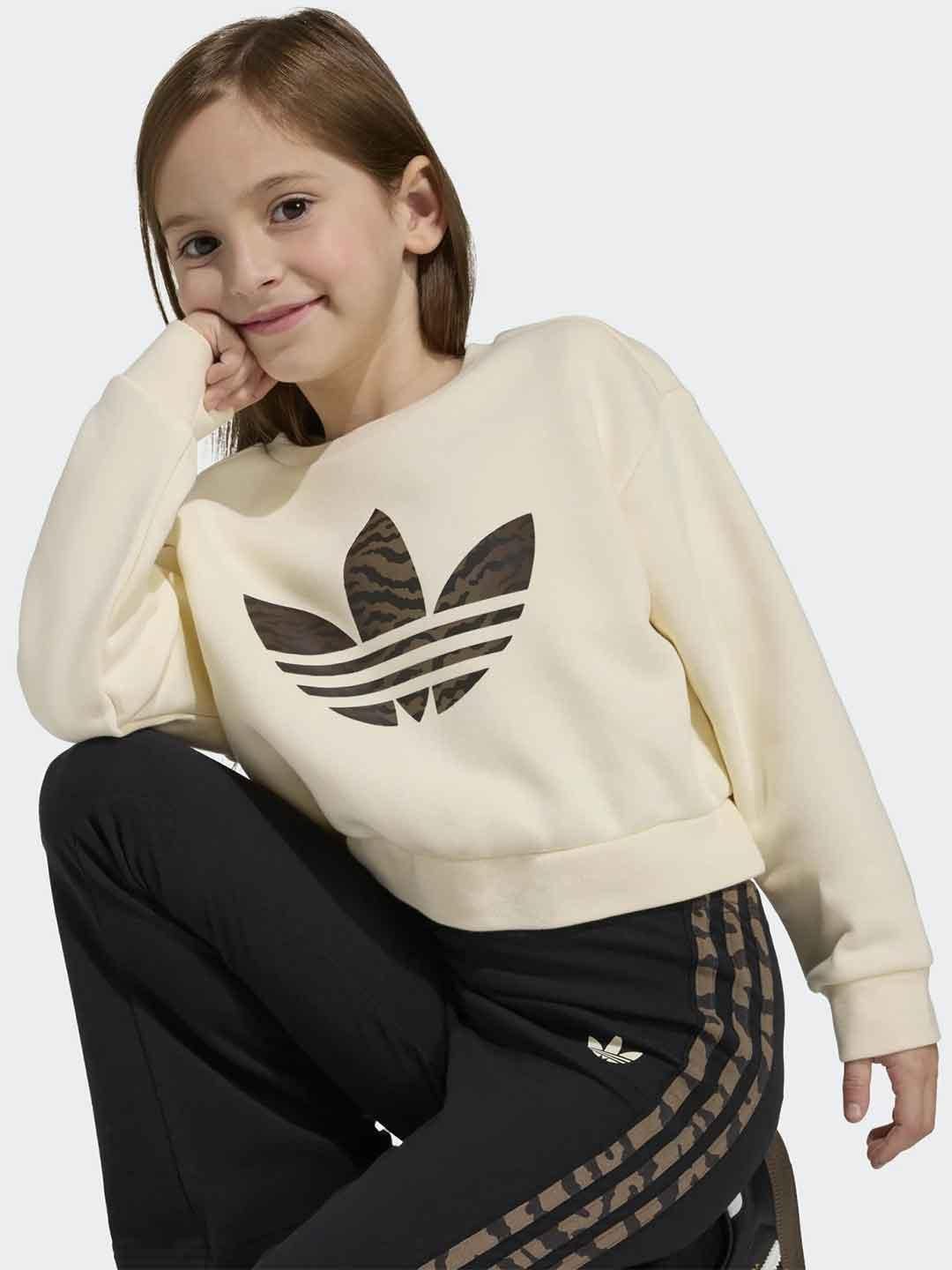 Adidas coordinato kids panna con logo zebrato