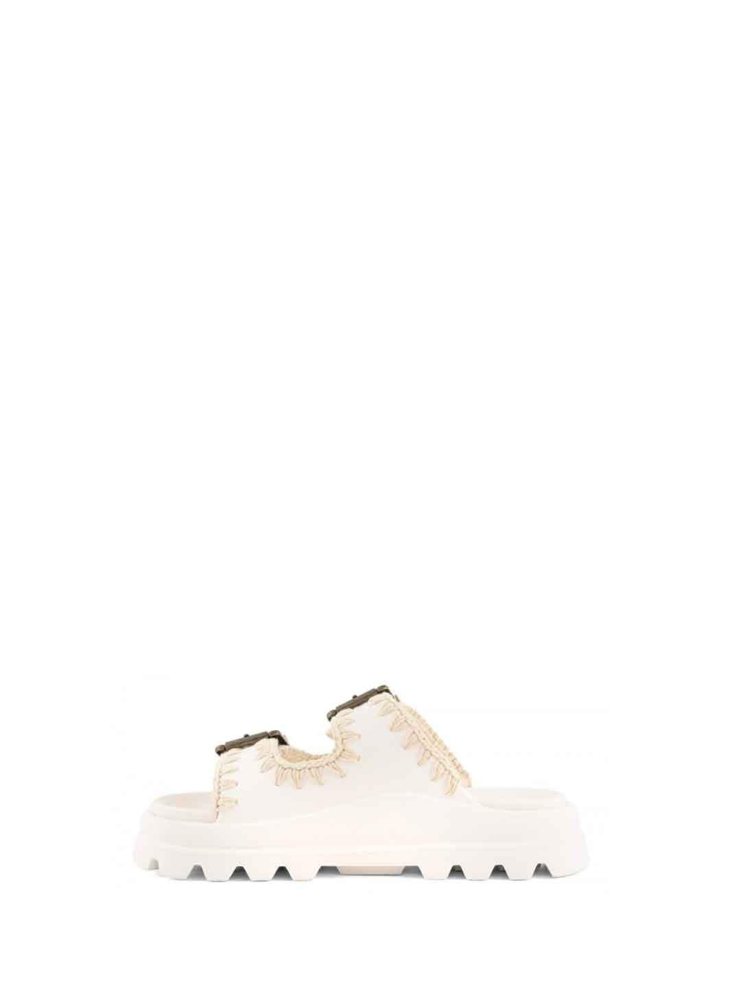 Mou Eva Slide Two Buckles sandali bianco