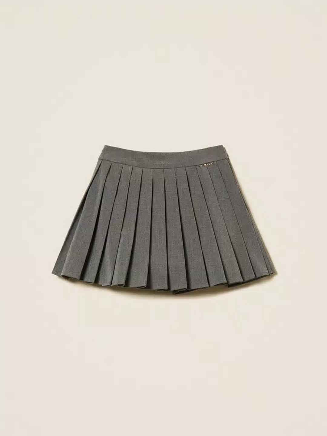 Twinset gonna kids grigio corta in flanella