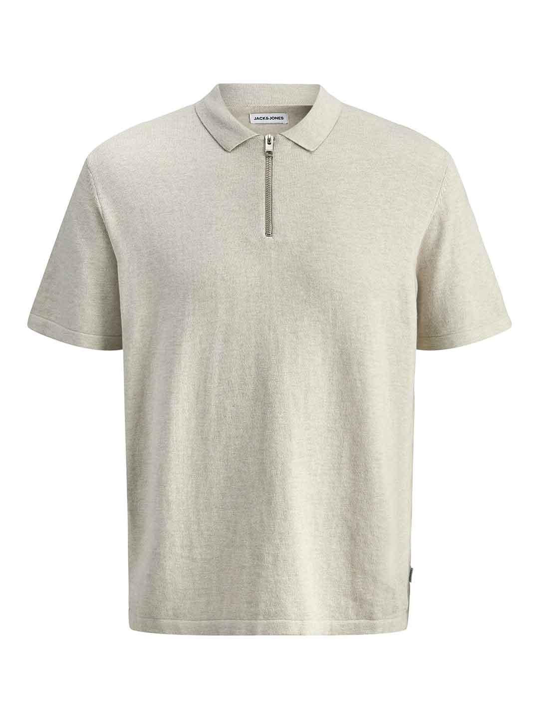 Jack & Jones polo beige con zip