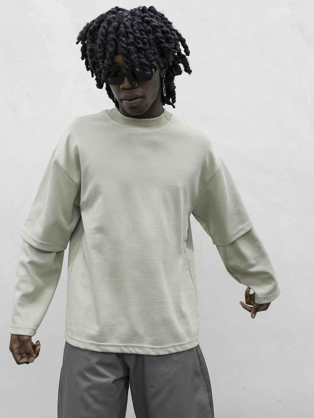 Present Day t-shirt beige doppia manica