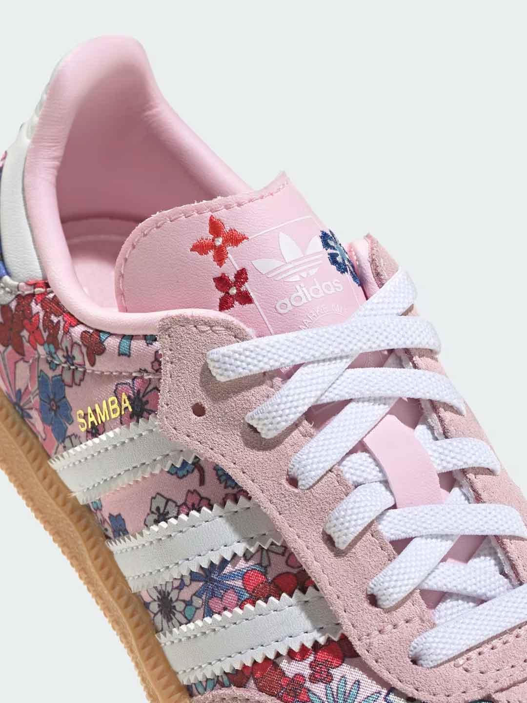 Adidas Samba OG sneakers kids rosa con fiori