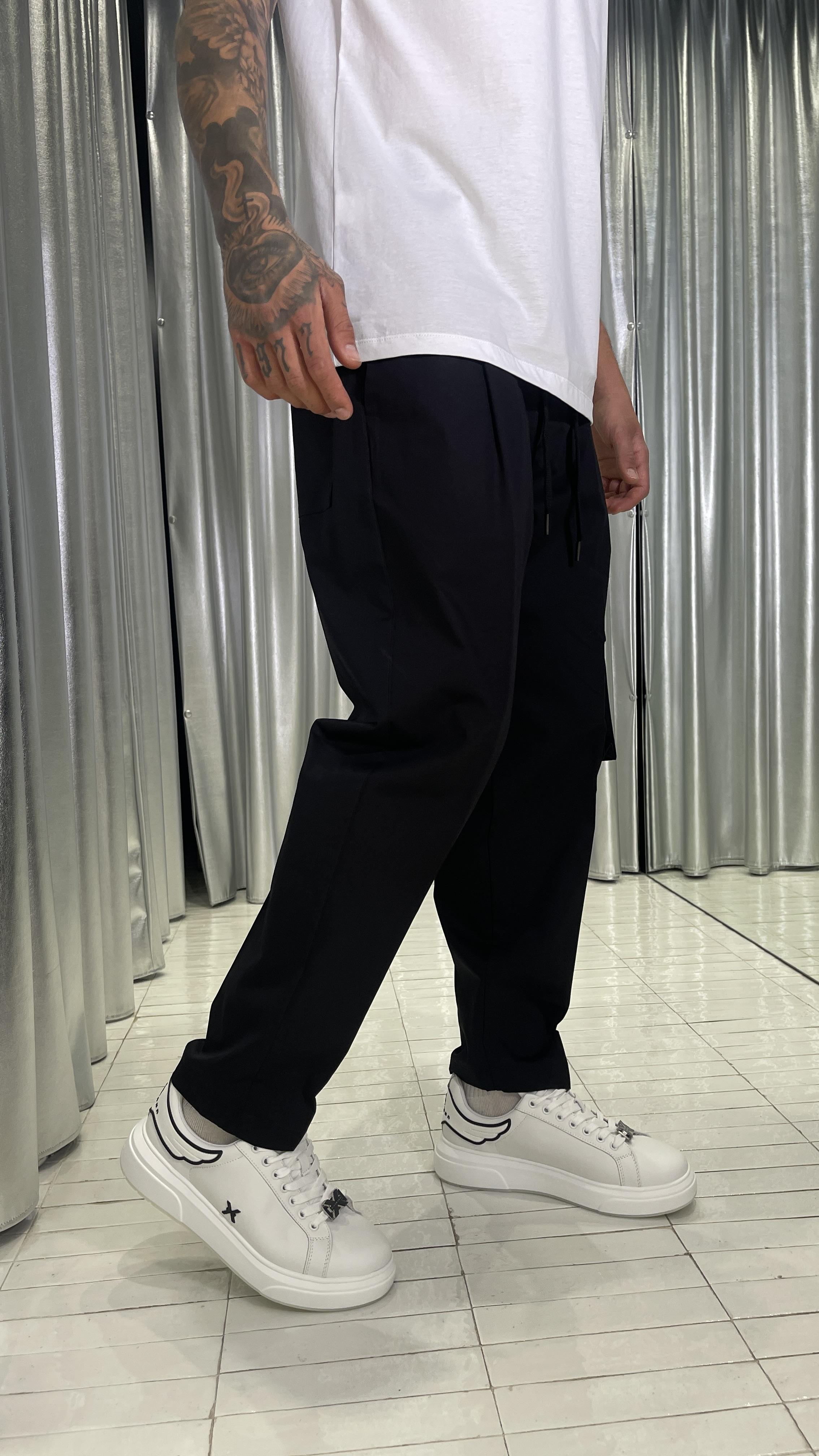 Gavroche pantaloni nero con chiave