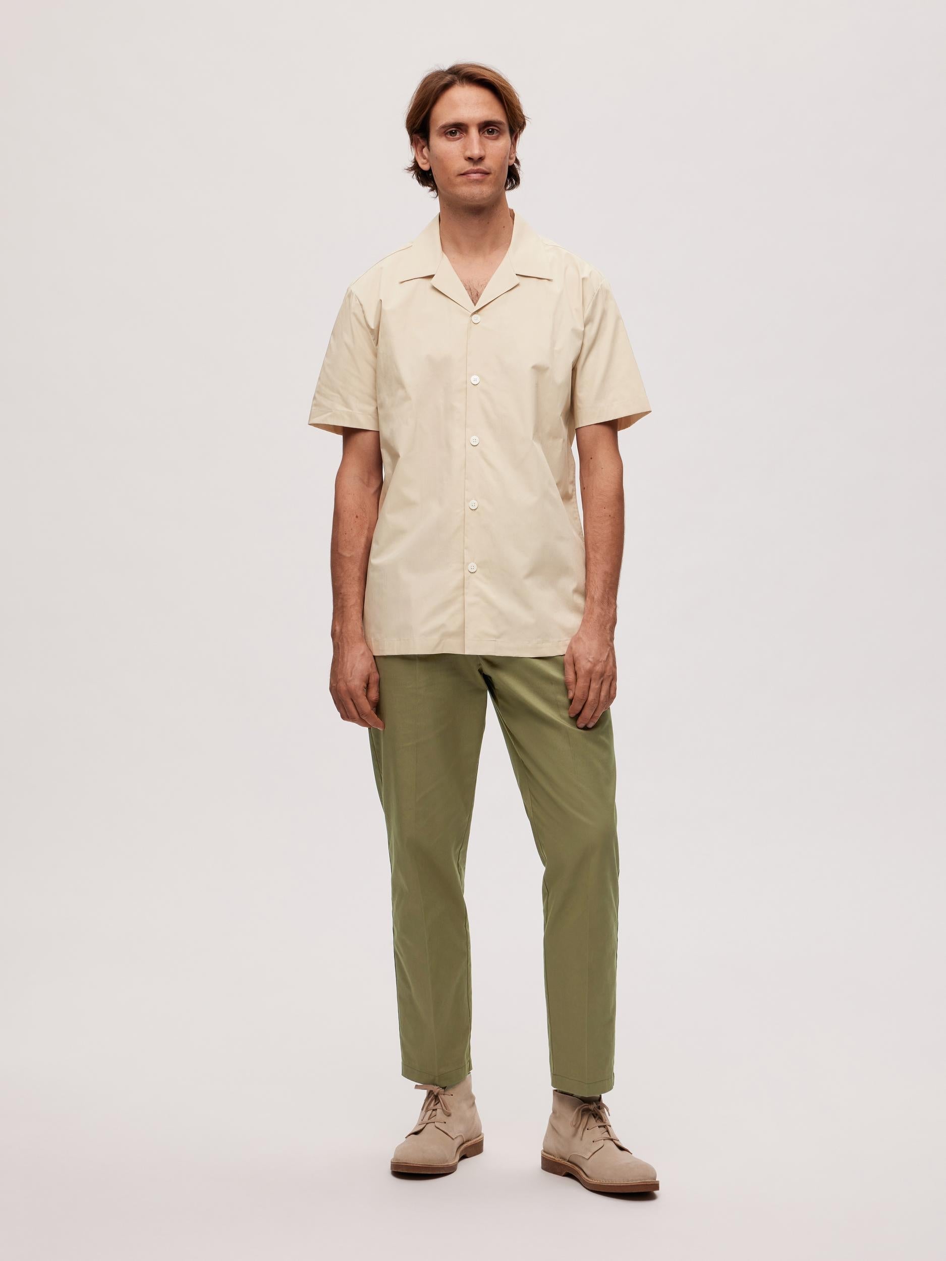 Selected camicia mezze maniche beige
