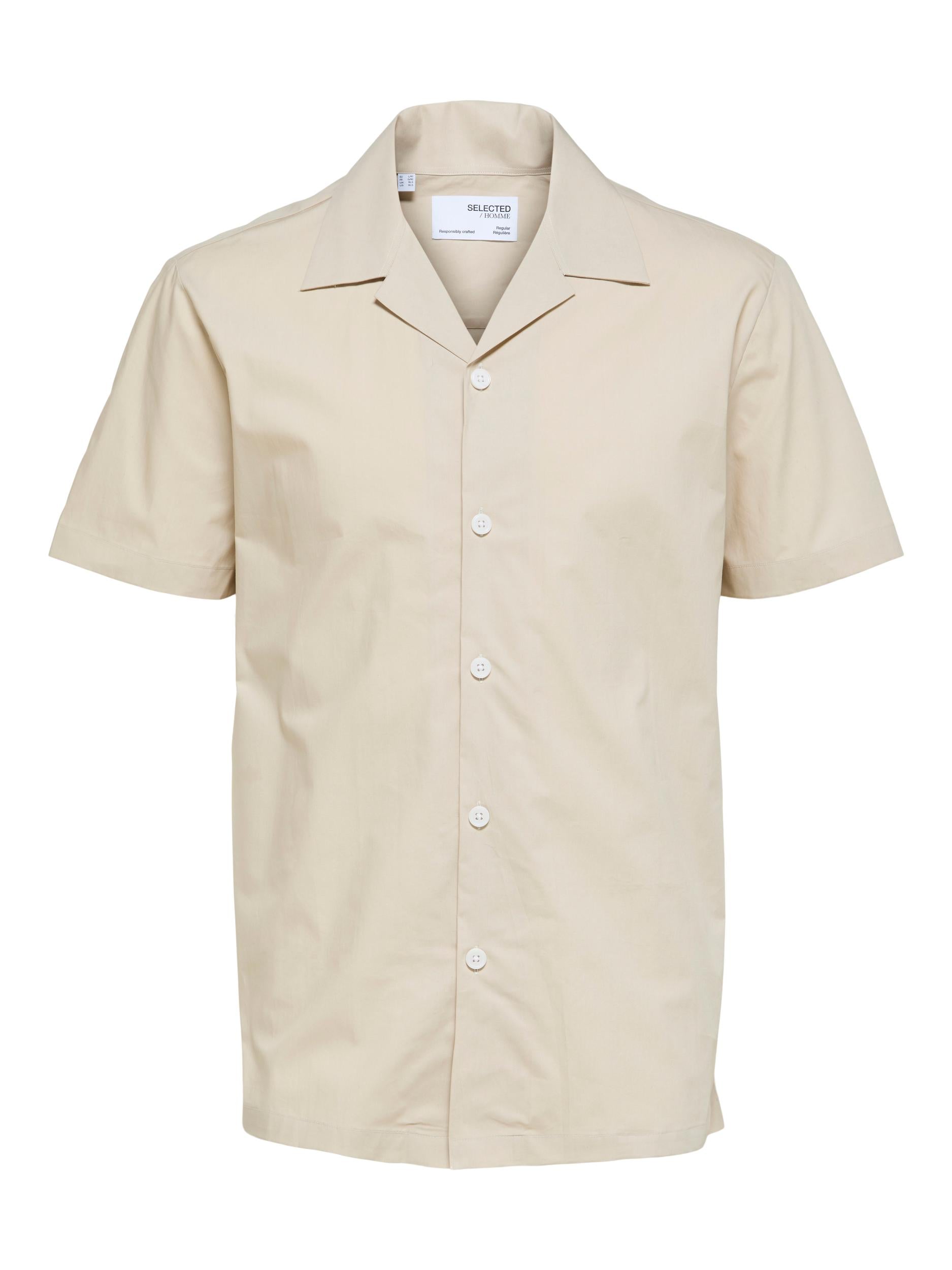 Selected camicia mezze maniche beige