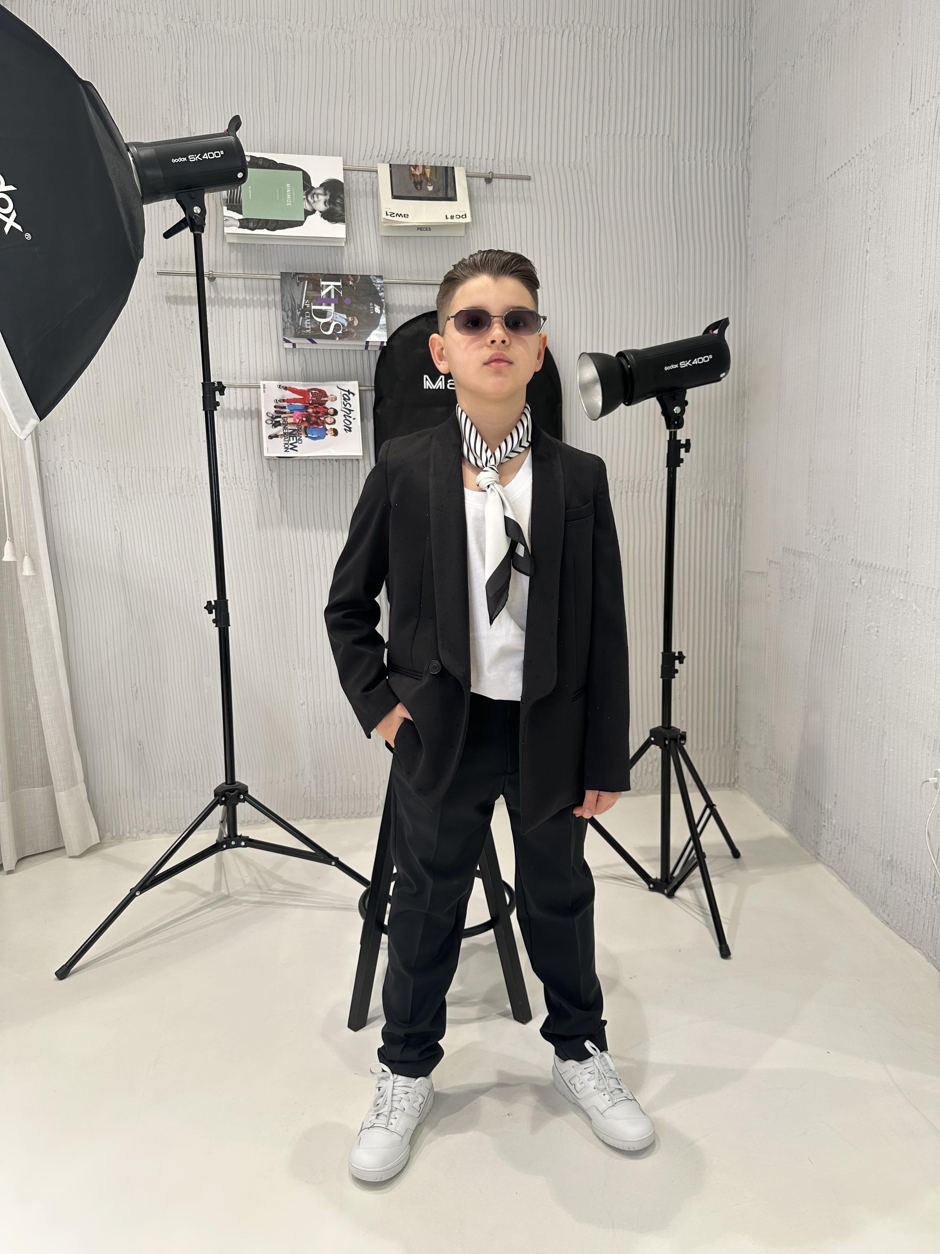 I'm Brian giacca kids nero con strass