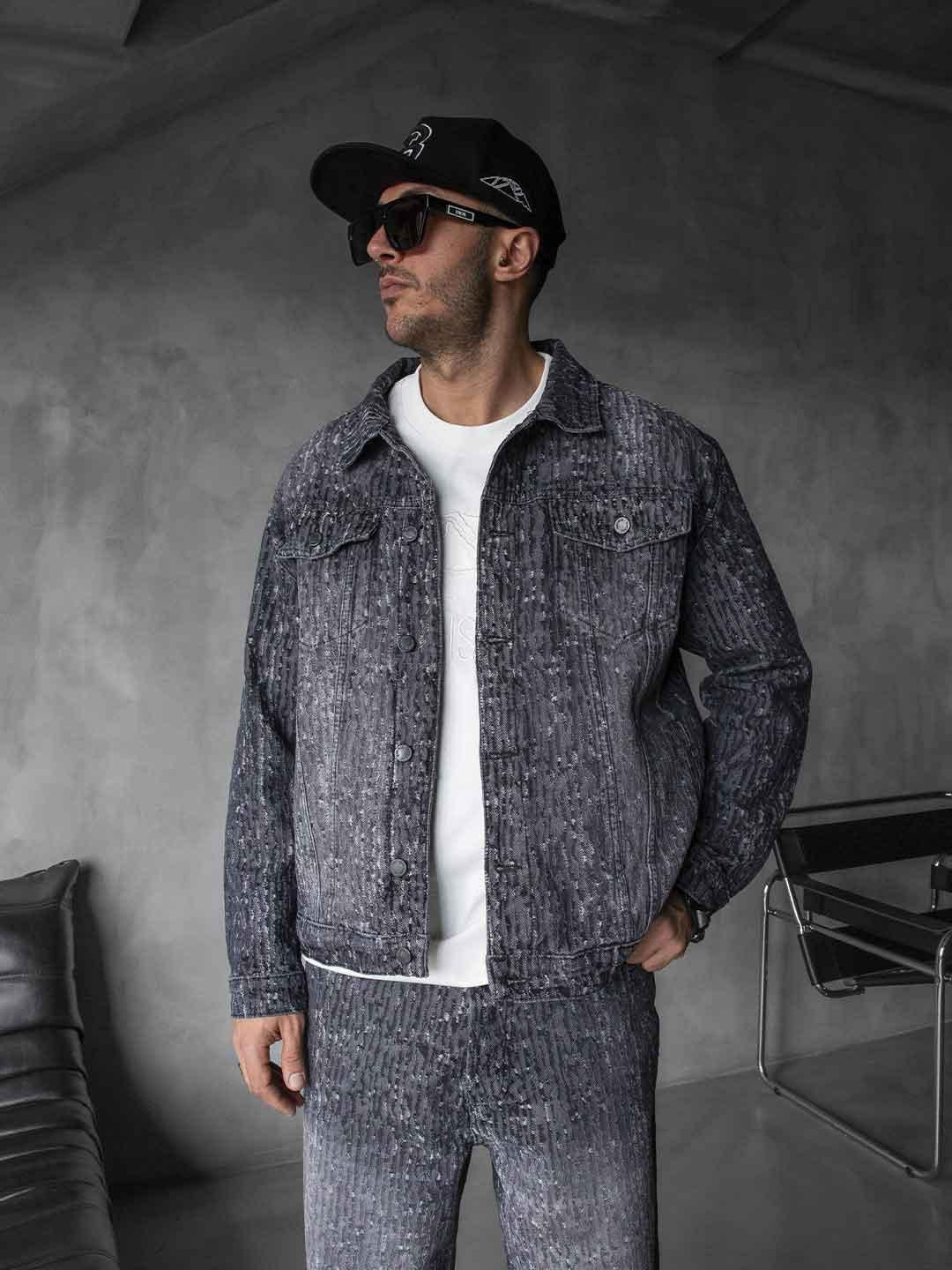 Black Island giubbino grigio in jeans