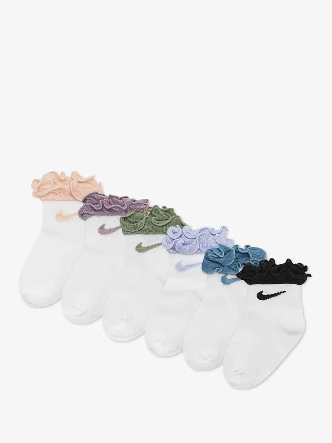 Nike calzini kids bianco set da 6 paia con volant