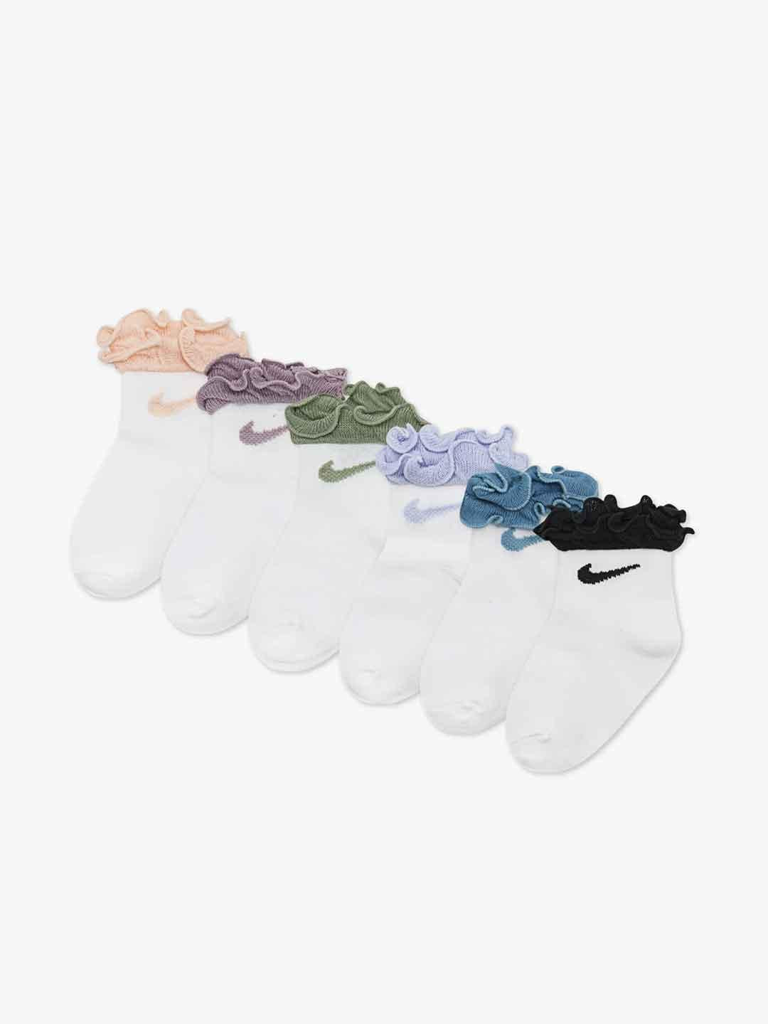 Nike calzini kids bianco set da 6 paia con volant