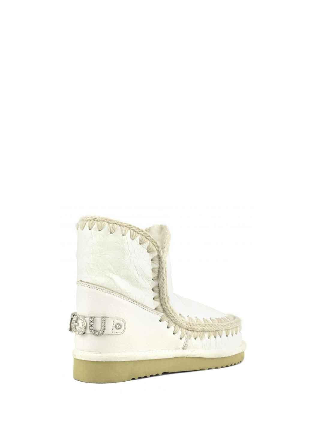 Mou Eskimo 18 Rhinestones stivale bianco con logo in strass