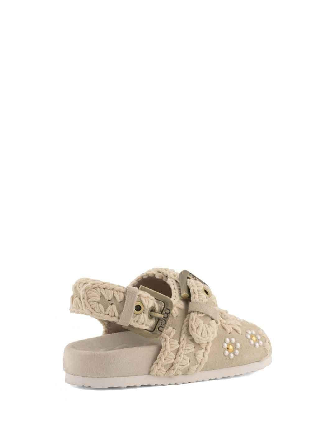 Mou sandali kids beige con fiori