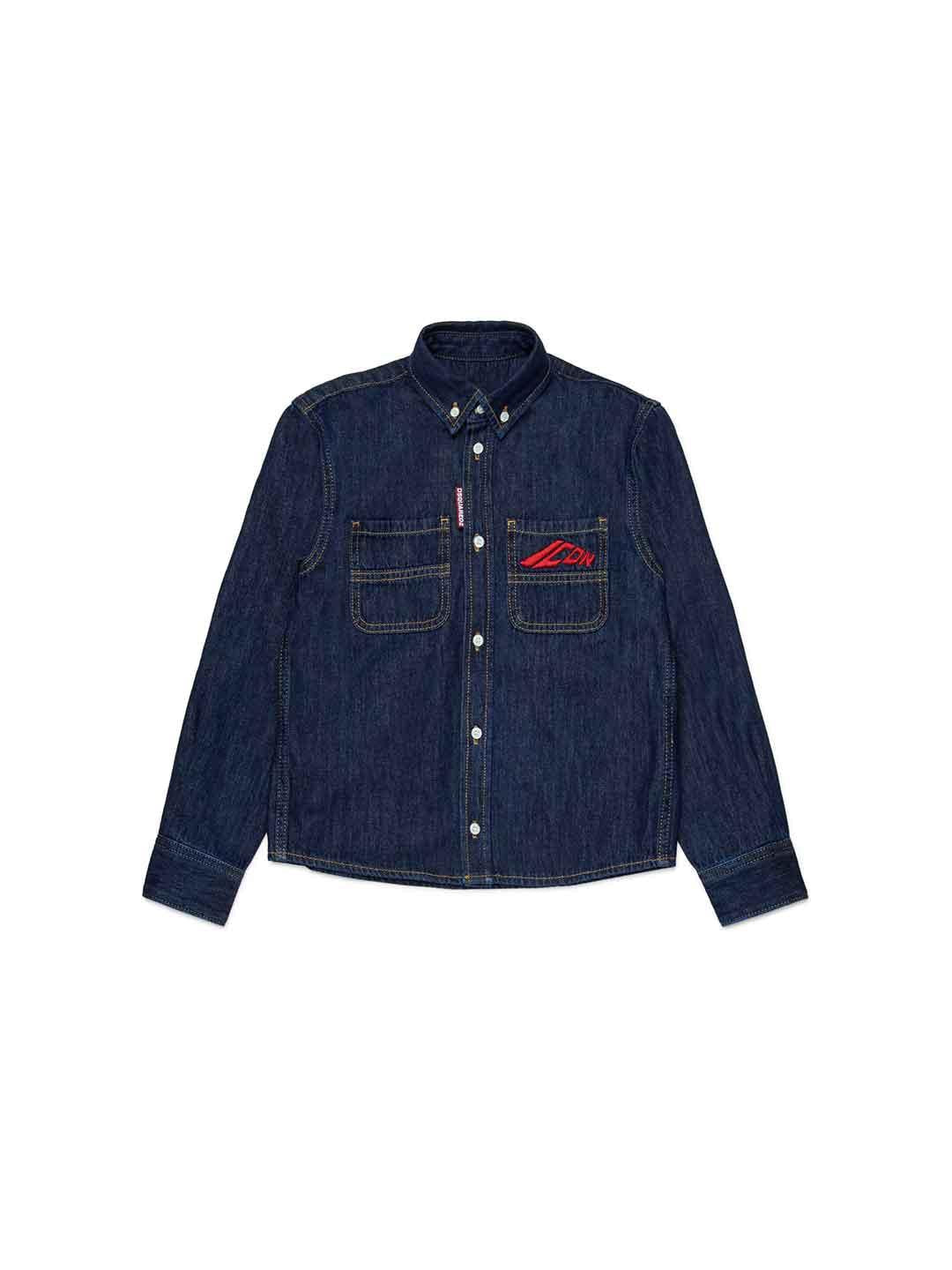 Dsquared 2 camicia kids blu in jeans