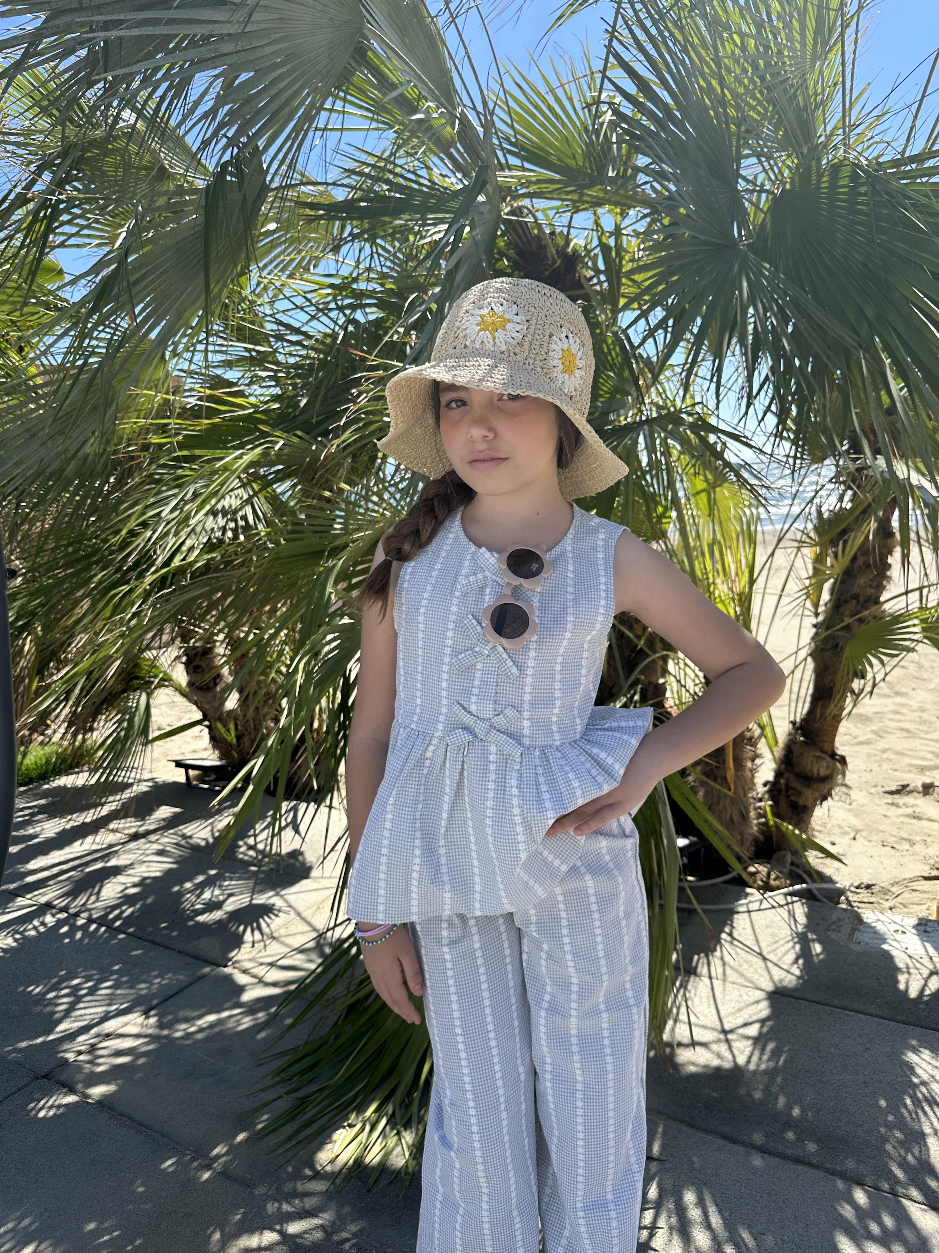 Name It pantaloni kids verde con margherite
