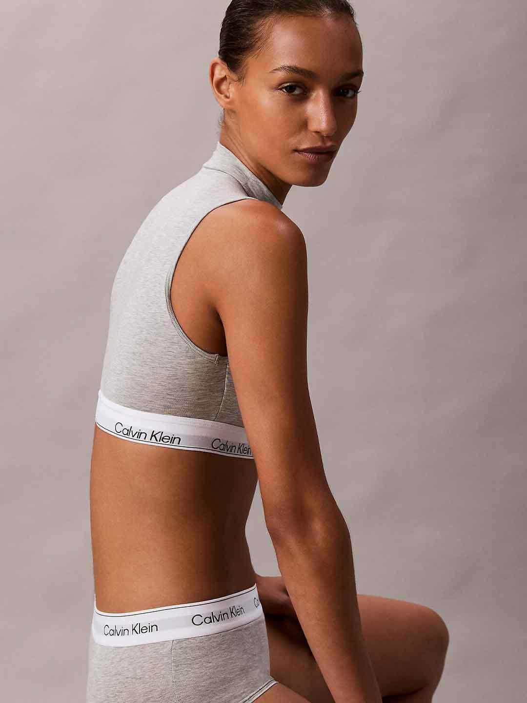 Calvin Klein top grigio a lupetto