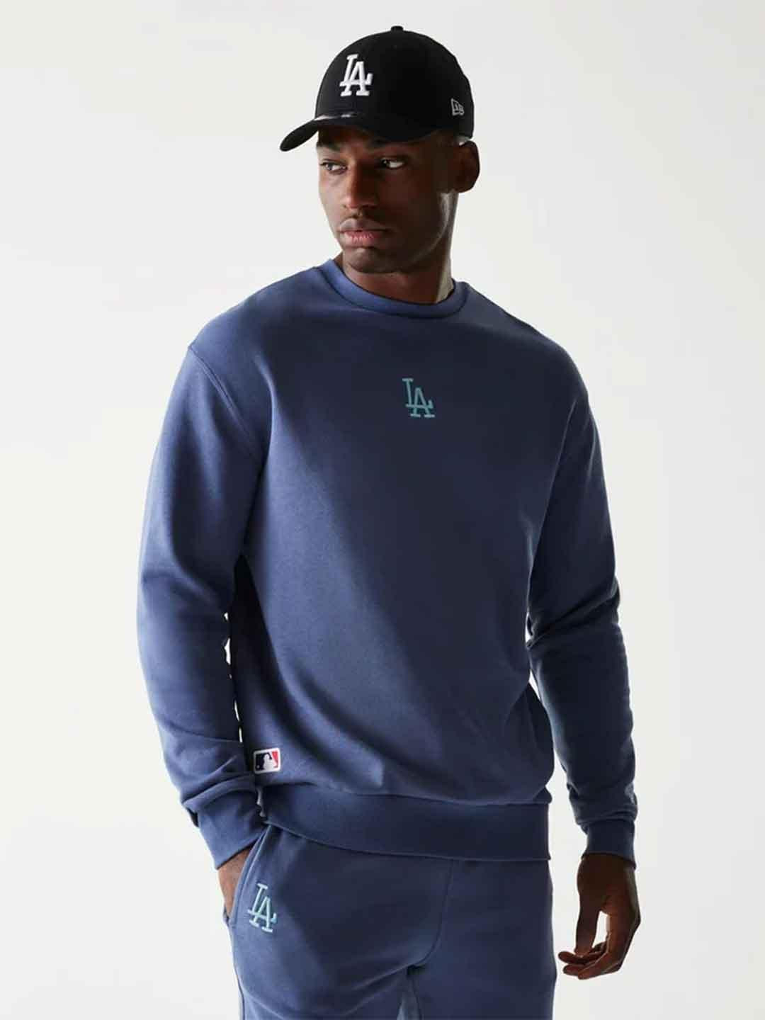 New Era felpa celeste con logo azzurro