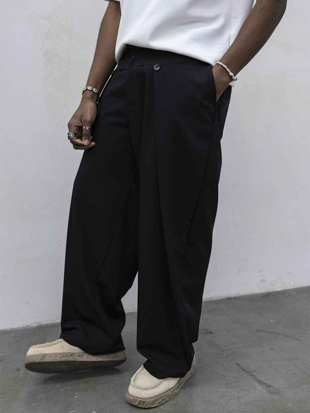 Tokyo pantalone nero con bottoni