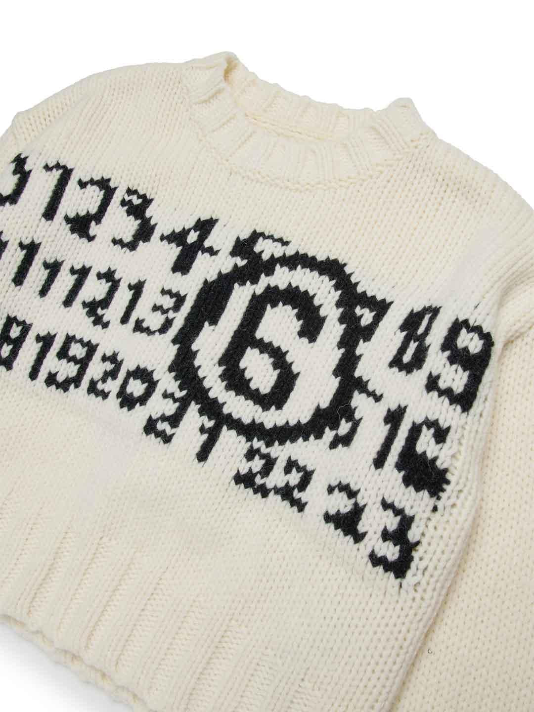 Maison Margiela maglione bianco girocollo