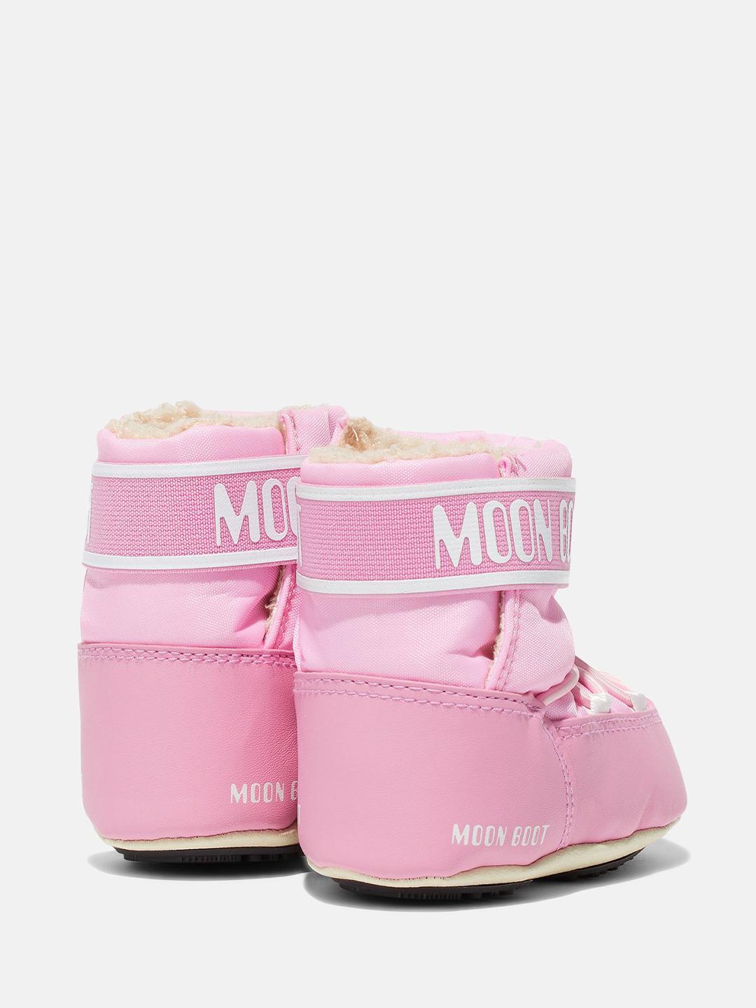 Moon Boot Crib stivali neonato rosa basso in Nylon