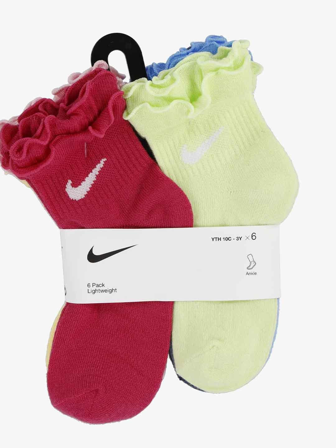 Nike calzini kids rosa set da 6 paia con volant