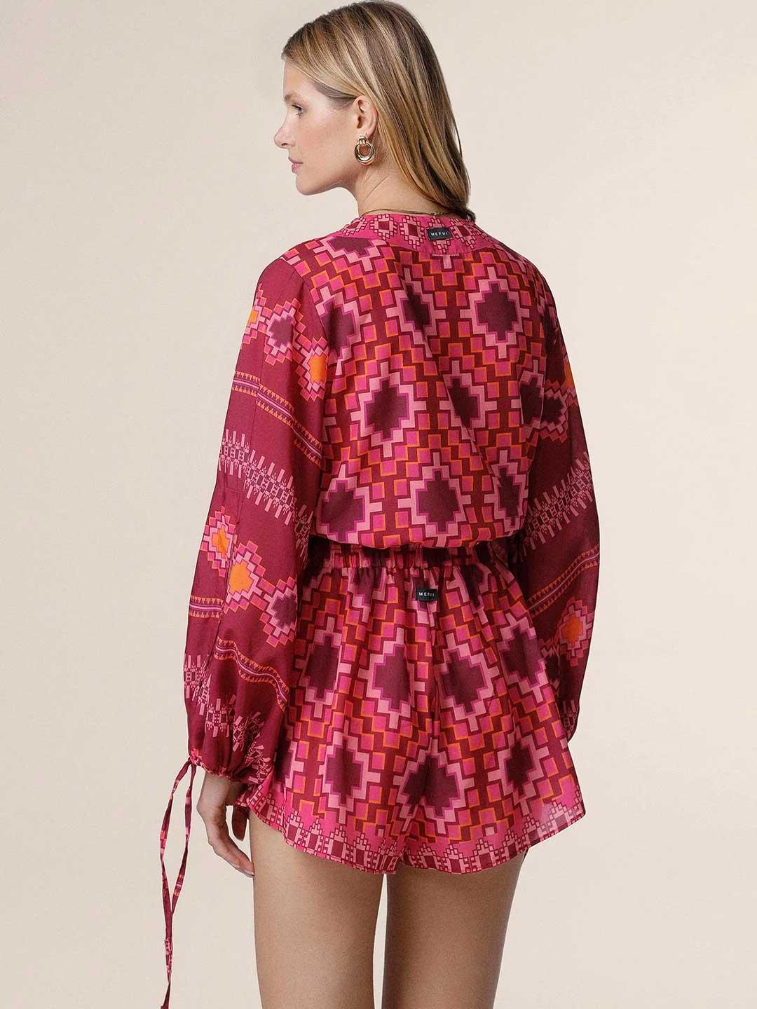 Me Fui camicia fucsia crop