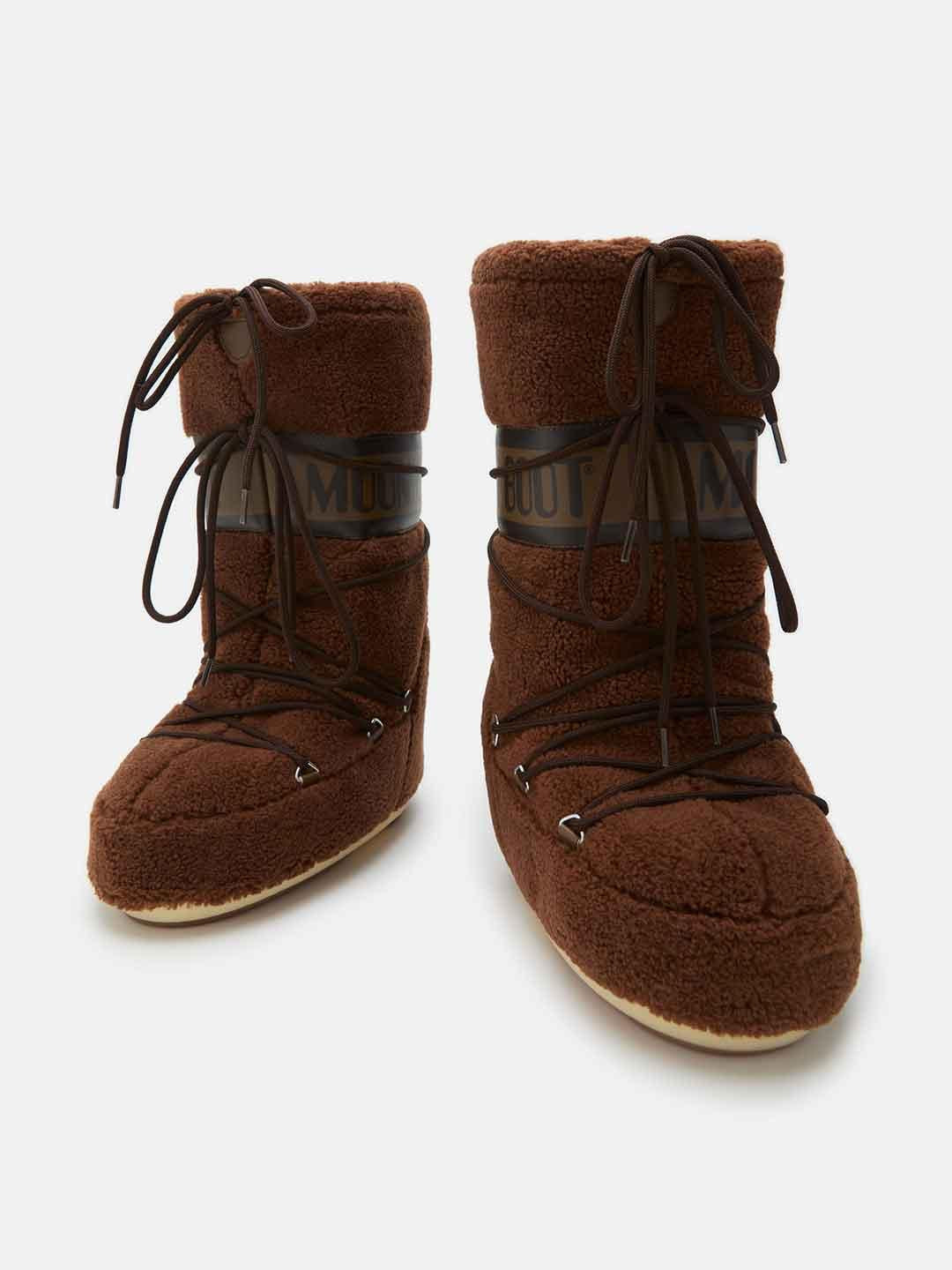 Moon Boot Icon stivale marrone in teddy