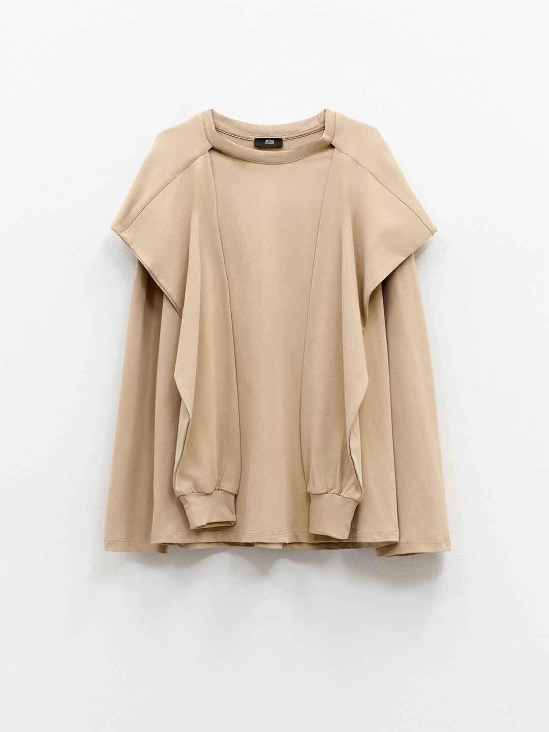 Eleh felpa beige con manica sulle spalle