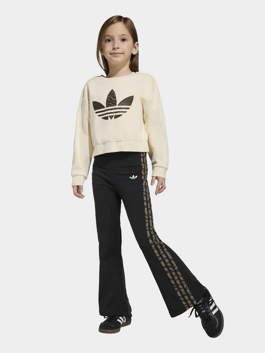 Adidas coordinato kids panna con logo zebrato