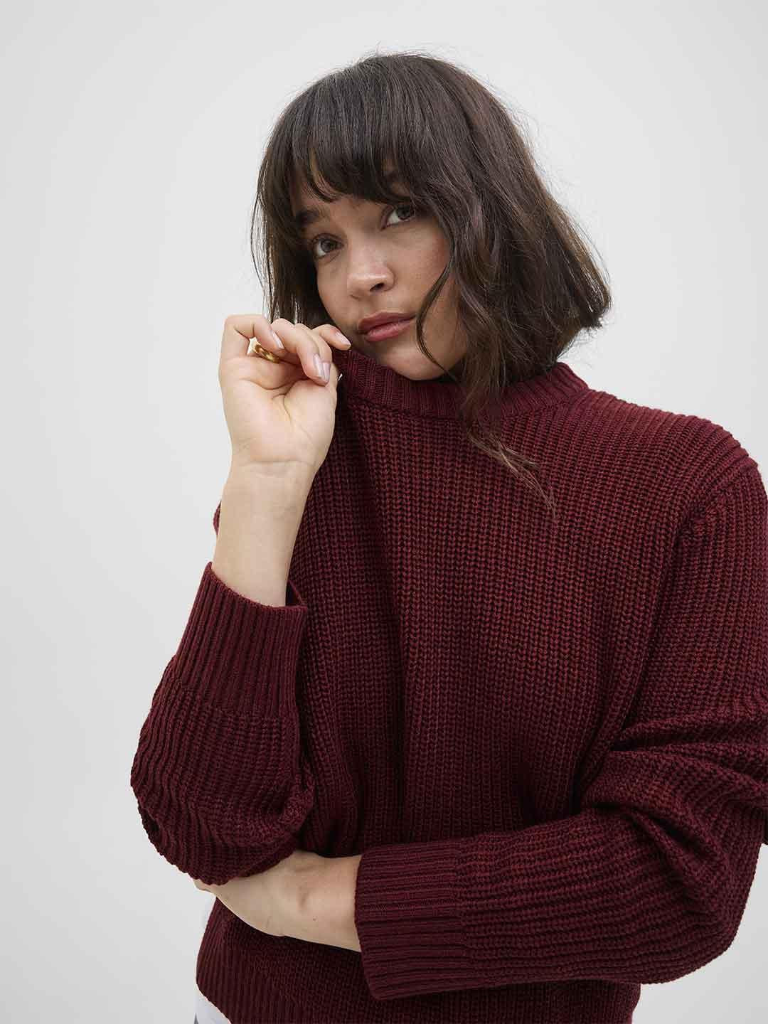 JJXX Global maglione bordeaux