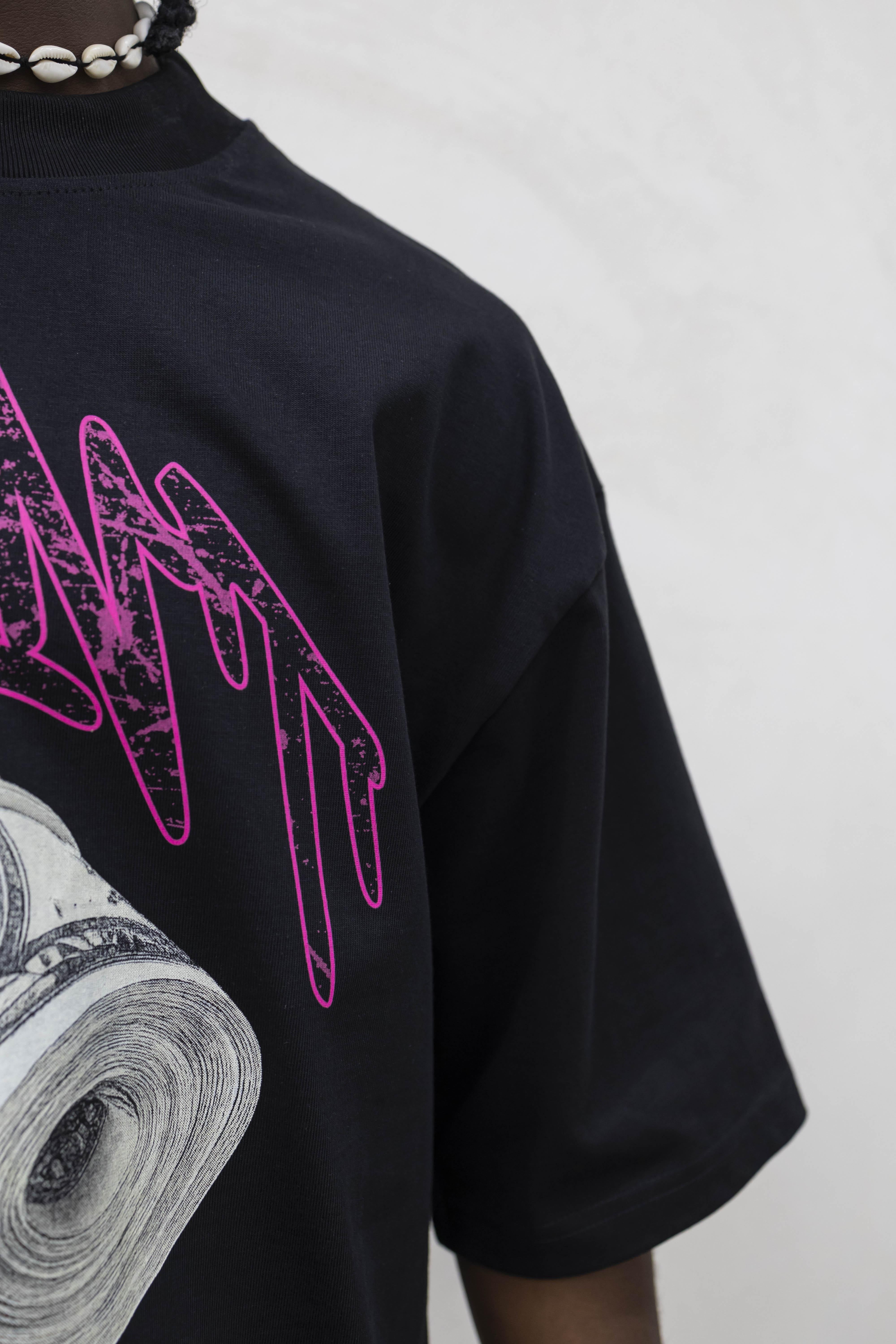Present Day t-shirt nero con dollari