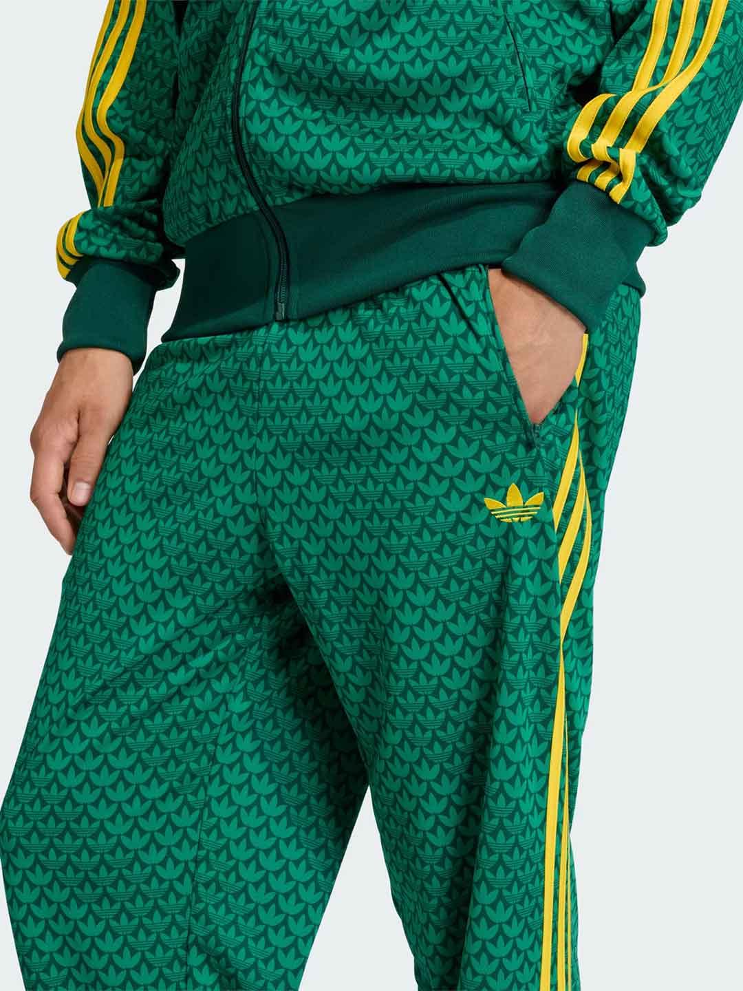 Adidas Firebird pantalone verde multilogo