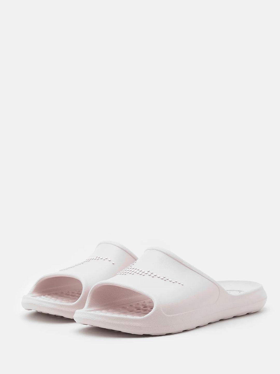Nike Victori One ciabatta rosa con logo bianco